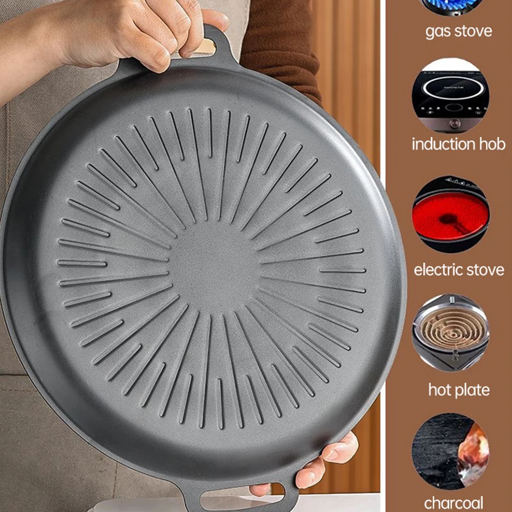 34CM 야외 바베큐 그릴 팬 논스틱 베이킹 트레이 한 - Korean Bbq Grill 리뷰 및 가격